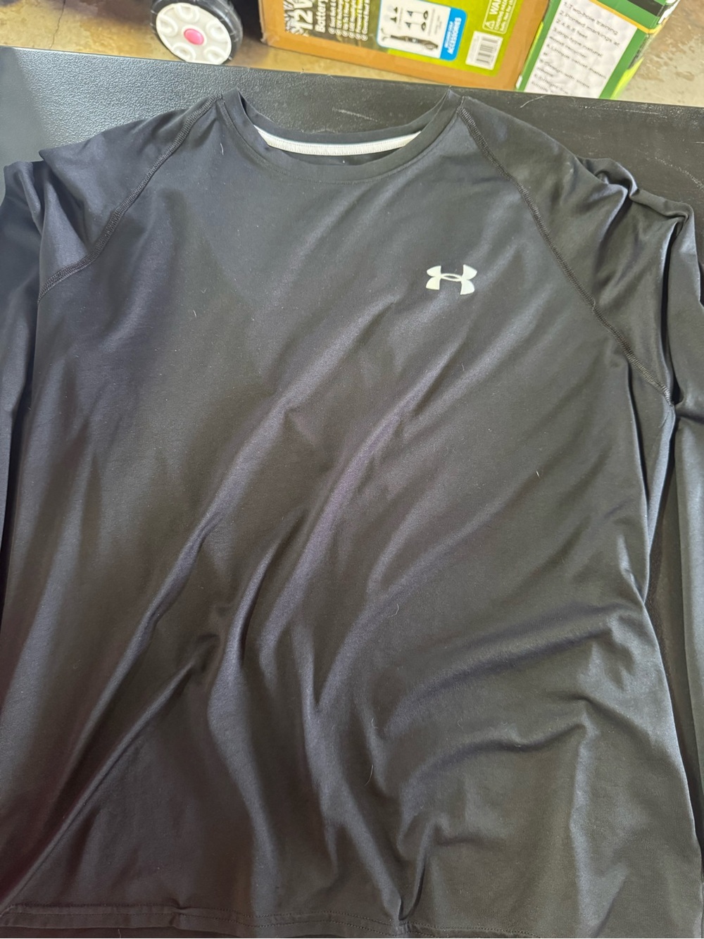 LG Men's Long Sleeve Athletic Shirt - Black with White Logo